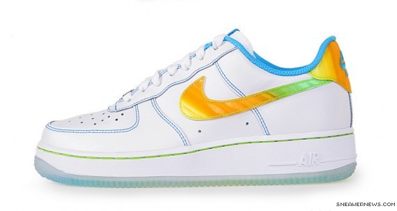 Nike Air Force 1 LE (GS) - White - Cyan - Citron