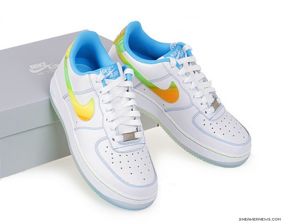 Nike Air Force 1 - White - Cyan - Citron