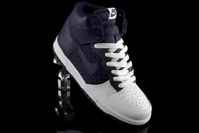 Nike Dunk High - White - Dark Obsidian Woven
