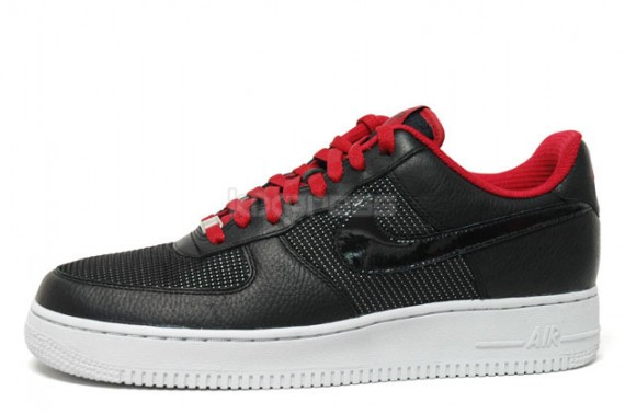 Nike Air Force 1 Premium – Black – Varsity Red – Ballistic