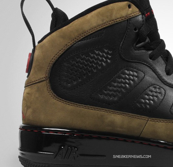 Air Jordan Force IX (AJF 9) Premier – Black – Varsity Red – Light Olive