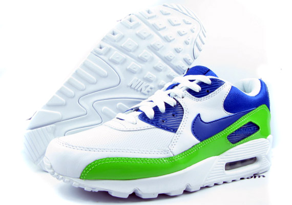 Nike Air Max 90 Premium LE - White - Mean Green - Team Royal