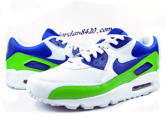 Nike Air Max 90 Premium LE - White - Mean Green - Team Royal