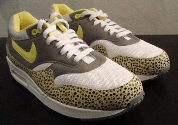 Air Max 1 - White - Grey - Yellow Safari Print - Sample