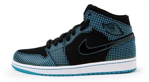 Air Jordan 1 Retro High – Black – Laser Blue Polka Dot