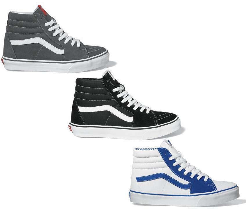Vans Sk8-Hi - Charcoal + Black + Blue Mini-Check
