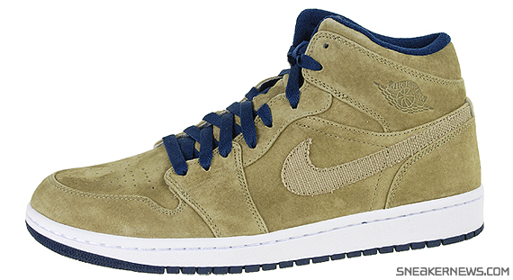 Air Jordan 1 Retro High Premier - Khaki - Hyper Verde - Midnight Navy