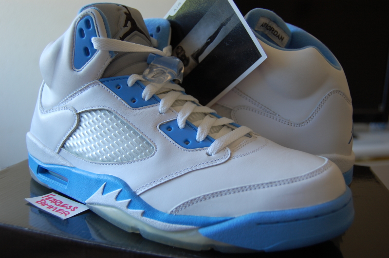 Air Jordan V (5) - Motorsports - White - University Blue