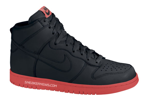 Nike Dunk High – Black – Monster Red