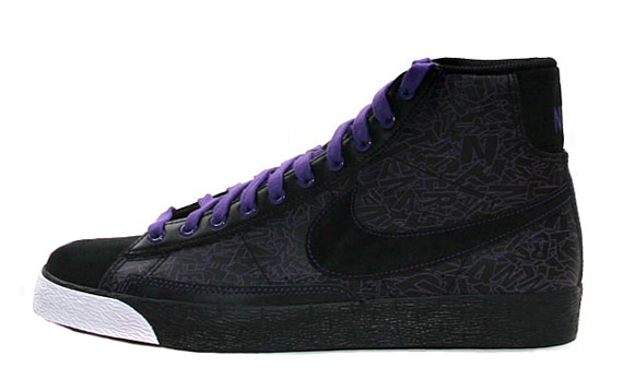 Nike Blazer High Premium ND - Black - Purple - Laser Etched