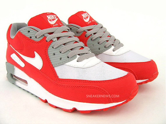 Nike WMNS Air Max 90 – Challenge Red – White – Medium Grey