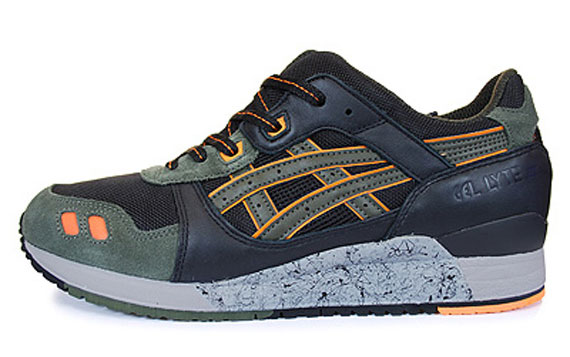 Asics Gel Lyte III - Olive - Black -Orange