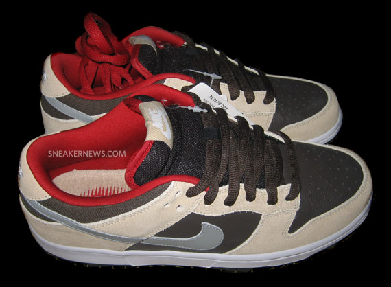 Nike SB Dunk Low - Dark Chocolate - Metallic Silver - Red - Sample