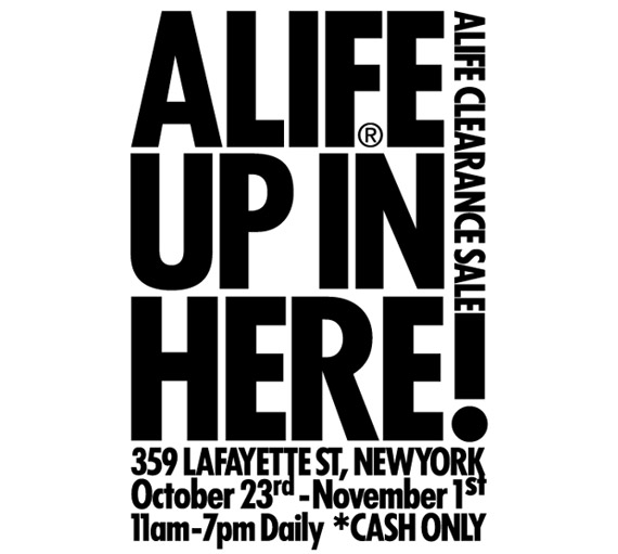 ALIFE – Cash Only Warehouse Clearance Sale