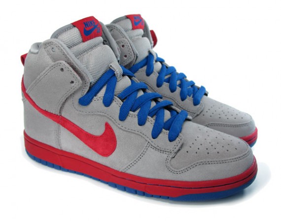 Nike Dunk High SB - Medium Grey - Varsity Red