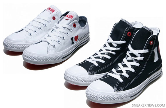 Converse (PRODUCT) RED – Chuck Taylor High + Low – ‘I Heart …’ Pack