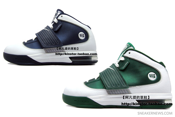 Nike Zoom LeBron Soldier IV (4) – White  – Green + White – Navy – Detailed Images