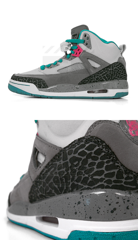 Jordan Spizike (GS) (Ntrl GreyVvd Pink-Cool Grey-Turbo Green)