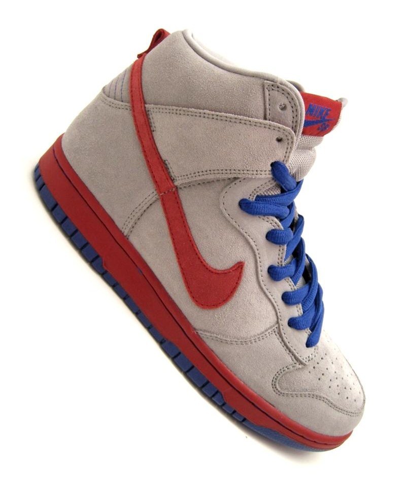 Nike SB Dunk Hi Pro Medium GreyVarsity Red-Old Royal Nike SB Dunk Hi Pro Medium GreyVarsity Red-Old Royal