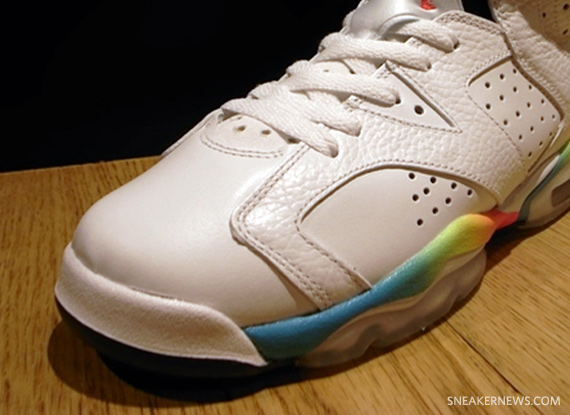 Air Jordan VI GS - 'Rainbow' - White - Pink - Volt - Blue 