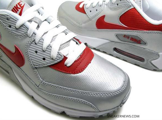 Nike Air Max 90 – Metallic Silver – Varsity Red – Ultraman – Available