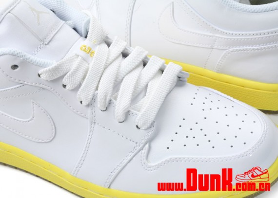 Air Jordan 1 Phat Low – White – Vibrant Yellow – Light Bone