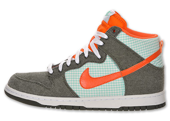 Nike Dunk High Grey Denim Orange Green 2