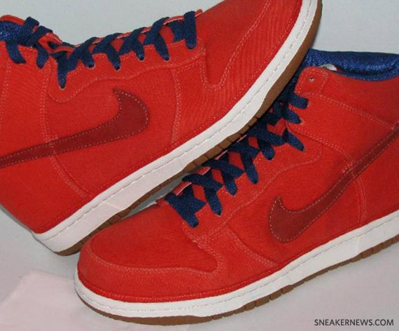 Nike Dunk High Premium – Red Canvas – Sample