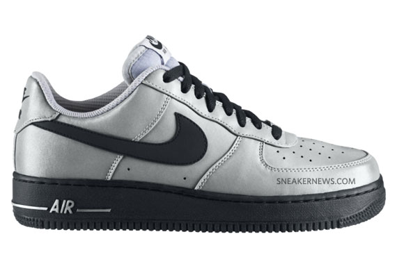 Nike Air Force 1 Metallic Silver Black 3