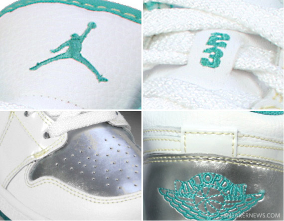 Air Jordan 1 Phat Low GS - White - Turquoise - Metallic Silver - Lemon