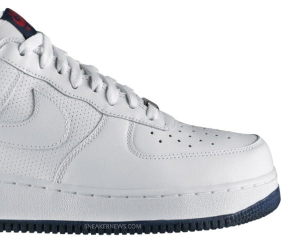 Nike Air Force 1 White Varsity Red Navy Perf 4