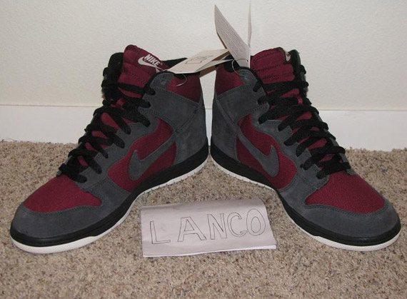 Nike Dunk High Maroon Charcoal Denim 4