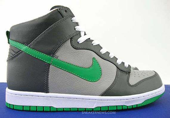 Nike Dunk High Premium Grey Lucky Green 1