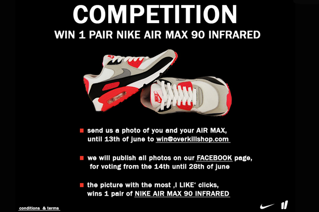 Overkill Gives Away Free Nike Air Max 90 'Infrared'