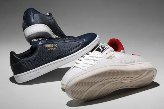 Puma Match Canvas – Navy – White + White – Red