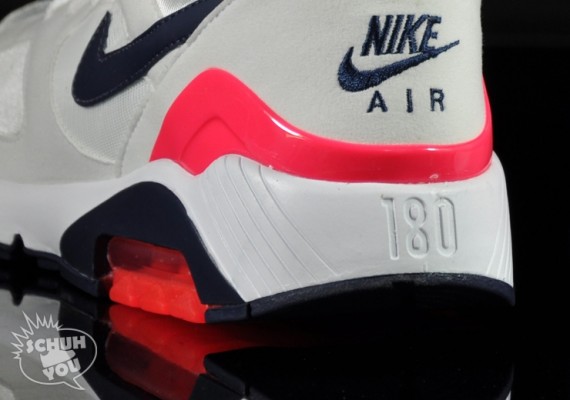 Nike Air 180 - Metallic Summit White - Midnight Navy - Solar Red