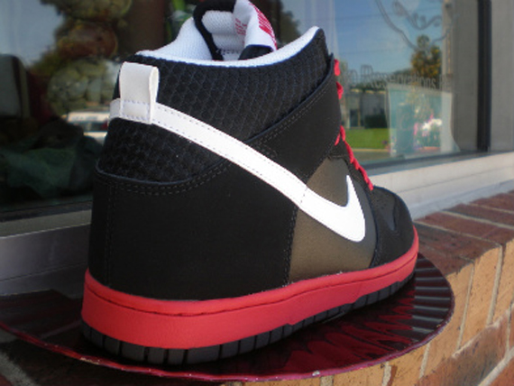 Nike Dunk High - Black - White - Sport Red