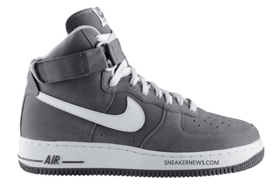 Nike Air Force 1 High Light Charcoal Nubuck White 04