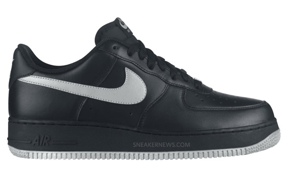 Nike Air Force 1 Low Black Metallic Silver 3m 1