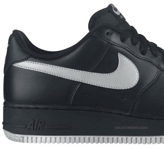 Nike Air Force 1 Low Black Metallic Silver 3m 2