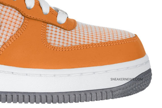 Nike Air Force 1 Low Wmns Orange Silver Plaid 02