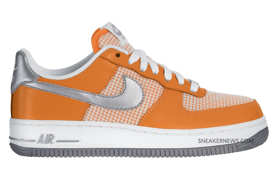 Nike Air Force 1 Low Wmns Orange Silver Plaid 04