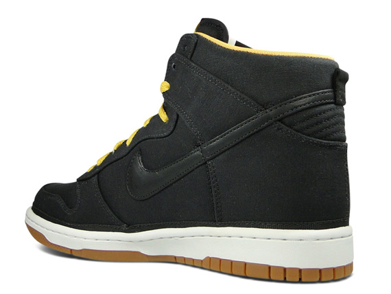 Nike Dunk High Black Canvas Yellow Gum 03