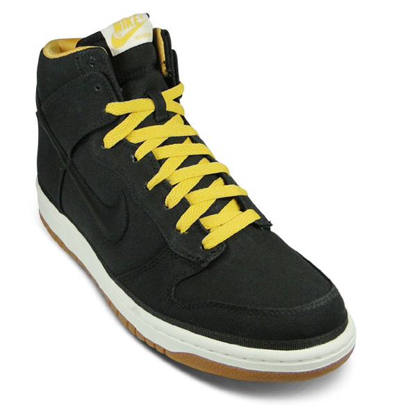 Nike Dunk High Black Canvas Yellow Gum 04