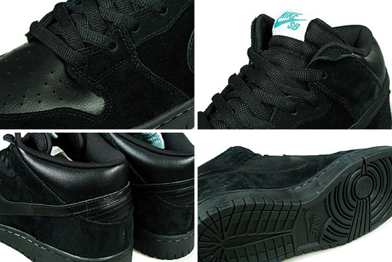 Nike SB Dunk Mid Premium - Black - Aquamarine