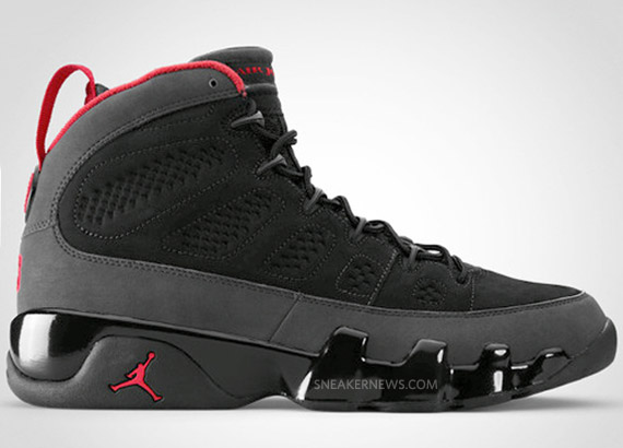 Air Jordan Ix 9 Retro Black Charcoal Red Ebay 2