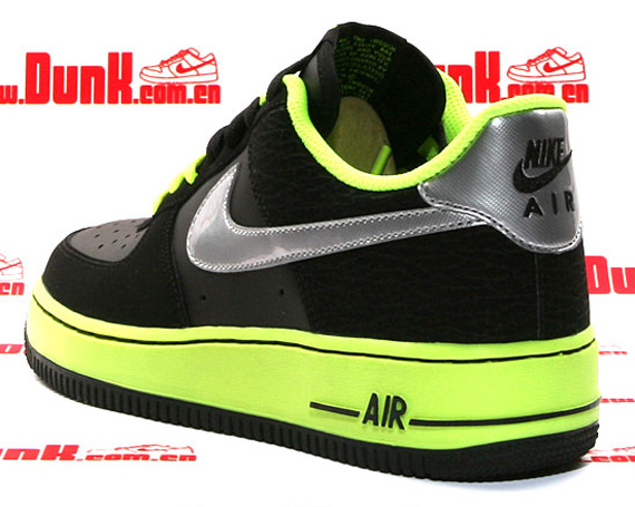 Nike Af1 Kids Blk Neon Elephant 06