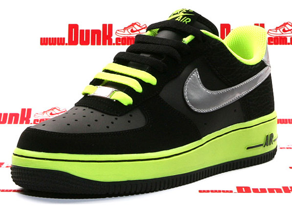 Nike Af1 Kids Blk Neon Elephant 07