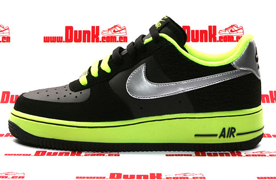 Nike Af1 Kids Blk Neon Elephant 09