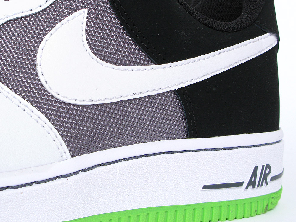 Nike Air Force 1 Low GS - White - Grey - Black - Neon
